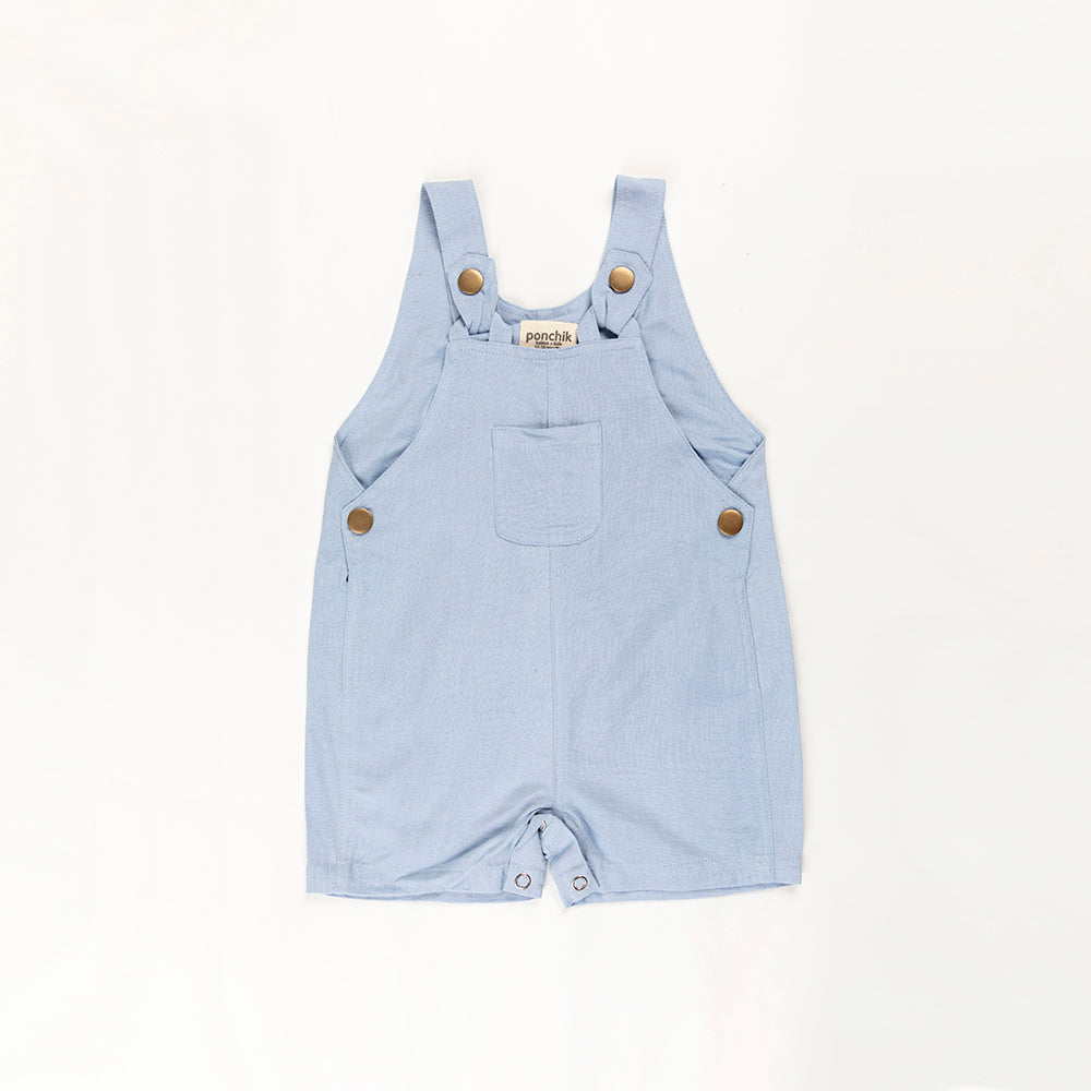 Ponchik Baby Cotton Dungaree Overalls Capri Blue