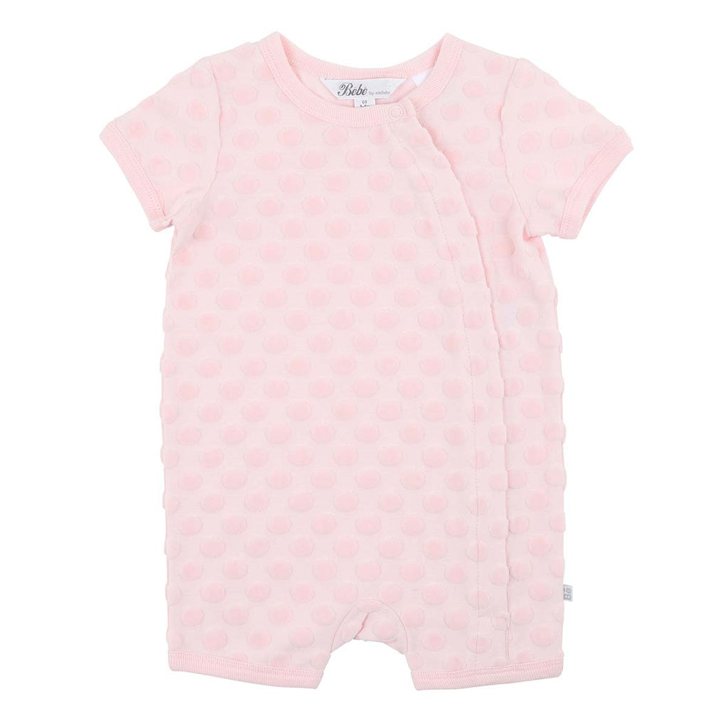 Bebe Baby Pink Spot Layette Short Sleeve Romper